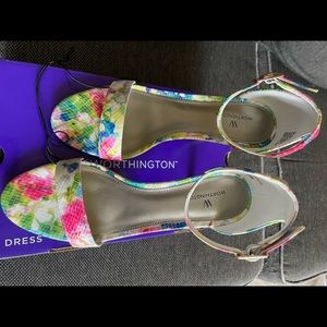 Multi color heels. Pink